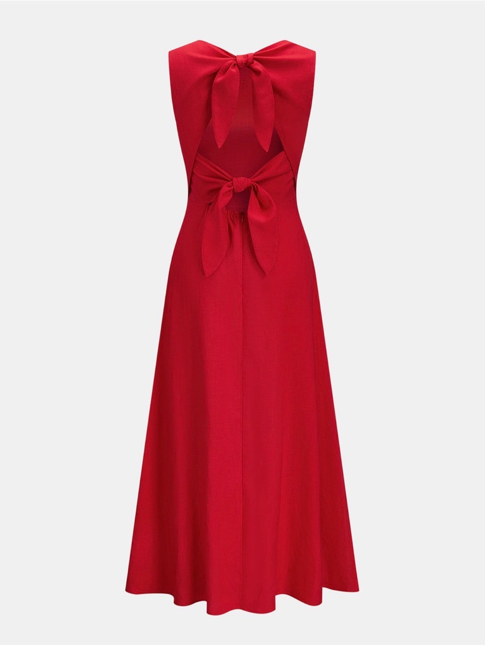 Commense Sleeveless Linen Blend Maxi Dress with Open Back - Picture 2 of 6